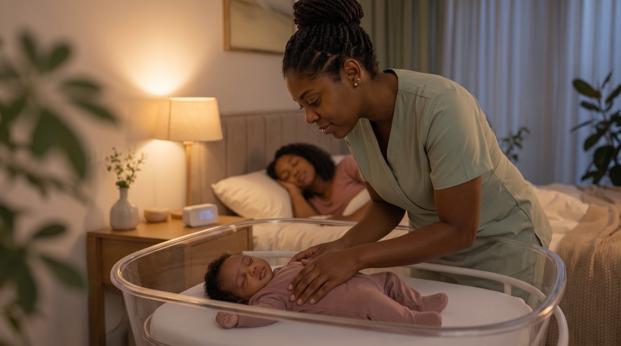 A peaceful moment of support for a growing family